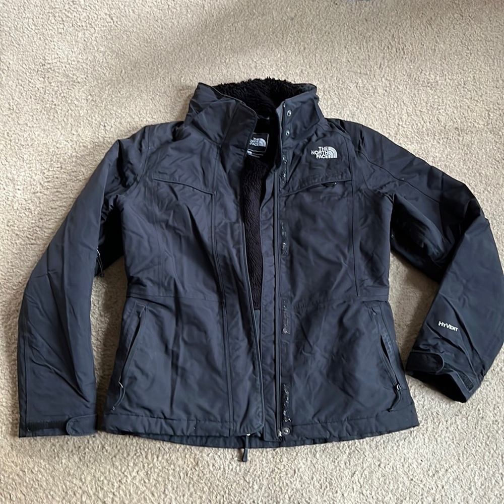 The North Face Hyvent Black Short Coat Sz Small